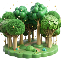 magnificent rustic Forest Canopy Lush Green Top View Transparent Background professional png