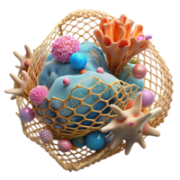 stunning contemporary Ghost Net Entangling Coral Isolated Underwater Scene authentic png