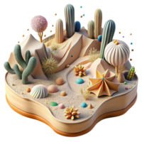 extraordinary rustic Desert Ecosystem Sparse Vegetation Aerial View Isolated Element detailed png