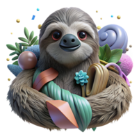 magnificent artistic Close Up Deforestation Threat to Sloth Isolated authentic png