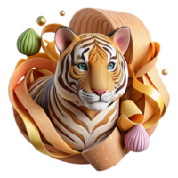 serene creative Close Up of Tiger Paw Cutout high resolution png
