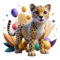 beautiful modern Ai Monitoring Cheetah Cub Isolated high resolution png