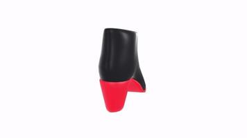 Black and red high heel boot isolated on white background video