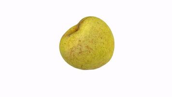 Yellow pear isolated on white background 3d rendering video