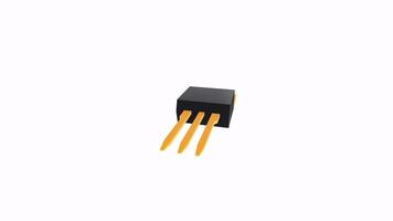 Electronic component isolated on white background 3d rendering video