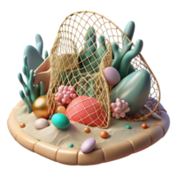 elegant classic Empty Net in Coral Reef Transparent Background genuine png