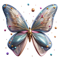 wonderful artistic Butterfly Wings Open Top View Transparent Background detailed png