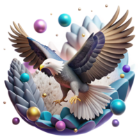 serene artistic Eagle Soaring High Sky Background Cutout detailed png