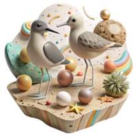 wonderful rustic Displaced Shorebirds Searching for Food Cutout Environmental Impact original png