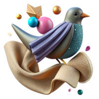 extraordinary rustic Bird Silhouette with Fabric Texture Isolated Element genuine png
