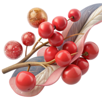 magnificent creative Branch with Berries Red and Ripe Transparent exclusive png