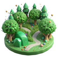 magnificent minimalist Aerial View of Lush Green Forest Transparent Isolated high quality png