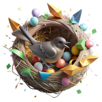 dramatic abstract Bird Migration Nest Building Isolated Twig Detail Transparent Background png