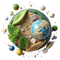 impressive contemporary Deforestation Impact Visualized Top View Cutout premium png