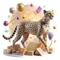 impressive modern Ai Analyzing Cheetah Hunting Behavior Transparent Background authentic png