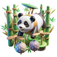 extraordinary rustic Drone Monitoring Giant Panda in Bamboo Transparent Background exclusive png