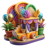 impressive classic Brazilian Carnival Parade Float Isolated Colorful Design high quality png
