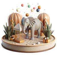 dramatic rustic Empty Elephant Habitat Dry Landscape Transparent Background high quality png