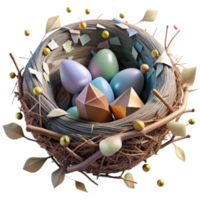 wonderful rustic Bird Nest in Tree Close Up Cutout authentic png