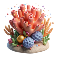 beautiful classic Dying Coral Reef From Pollution Side View Isolated exclusive png