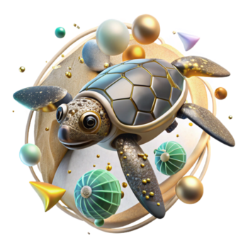 magnifik rustik Drönare övervakning loggerhead sköldpadda ungar transparent bakgrund hög upplösning png