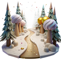 elegant modern Forest Path in Snow Transparent Background genuine png