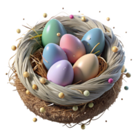 vibrant artistic Bird Nest Eggs Inside Transparent Background png