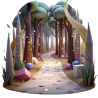 stunning abstract Forest Path at Dawn Transparent Background detailed png