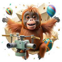 stunning abstract Drone Photographing Orangutan Infant Isolated genuine png