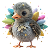 serene creative Close Up of Endangered Bird Chick Cutout detailed png