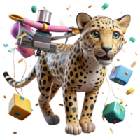 wonderful rustic Drone Capturing Amur Leopard Cub Transparent Background exclusive png