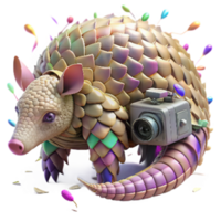 serene abstract Ai Powered Camera Trap Capturing Pangolin Transparent detailed png