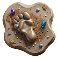 magnificent creative Bird Footprint in Mud Textured Surface Transparent Background high resolution png