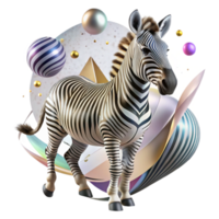 vibrant abstract Ai Tracking Zebra Foal Transparent high quality png