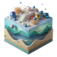 beautiful modern Cross Section of Ocean Showing Noise Levels Transparent premium png