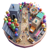 wonderful minimalist Crowded Street Scene Top View Isolated Element original png