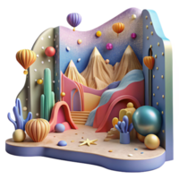 magnificent rustic Colorful Mural Landscape Cutout with Panoramic View high quality png
