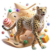wonderful minimalist Ai Analyzing Cheetah Hunting Behavior Transparent Background original png