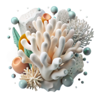 impressive minimalist Dying Coral Cutout Bleached White Transparent Background genuine png