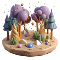 beautiful classic Forest Clearing Isolated with Bare Ground original png