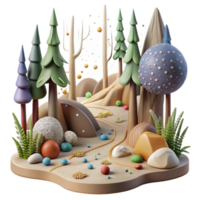 impressive rustic Forest Scene with Wildlife Tracks Transparent Element authentic png