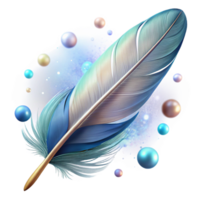 magnificent minimalist Bird Feather with Bokeh Effect Isolated Element authentic png