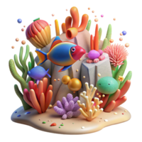 impressive modern Coral Reef Underwater Scene Transparent Element detailed png