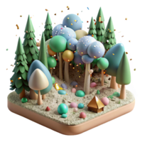 extraordinary vintage Crowded Forest Habitat Loss Isolated on Transparent Background png