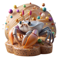 dramatic artistic Fiddler Crab on Mangrove Root Closeup Transparent Background authentic png