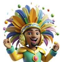 beautiful minimalist Brazilian Samba Dancer Feathered Costume Isolated original png