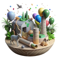 elegant contemporary Deforestation Impact on Animal Habitats Transparent Background high resolution png