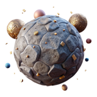 impressive vintage Floating Sphere Stone Texture Isolated Element png