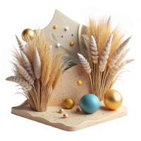 serene rustic Coastal Rewilding Dune Grass Cutout Element professional png