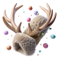 impressive rustic Caribou Migration Antler Detail Cutout Fur Texture Transparent Background authentic png